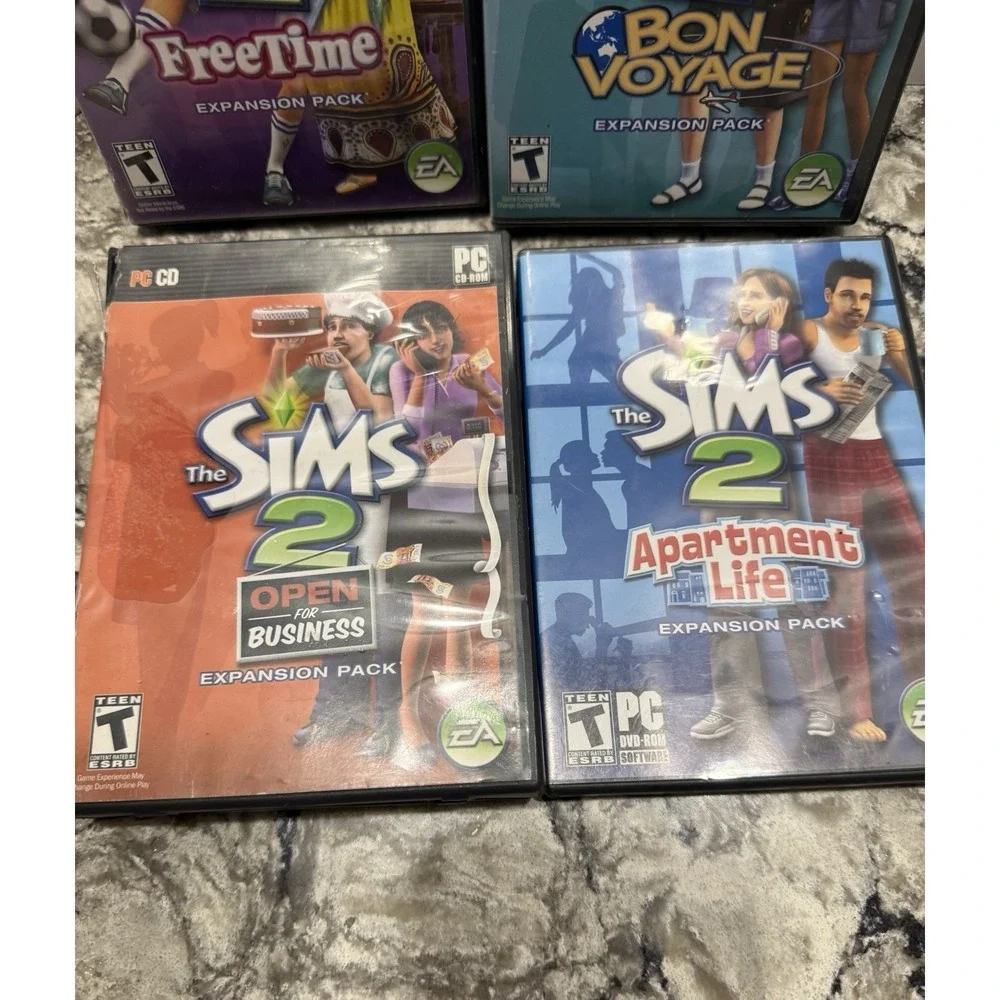 The Sims 2 PC Lot Of 4 Expansion Packs With Manuals For 3 Of 4